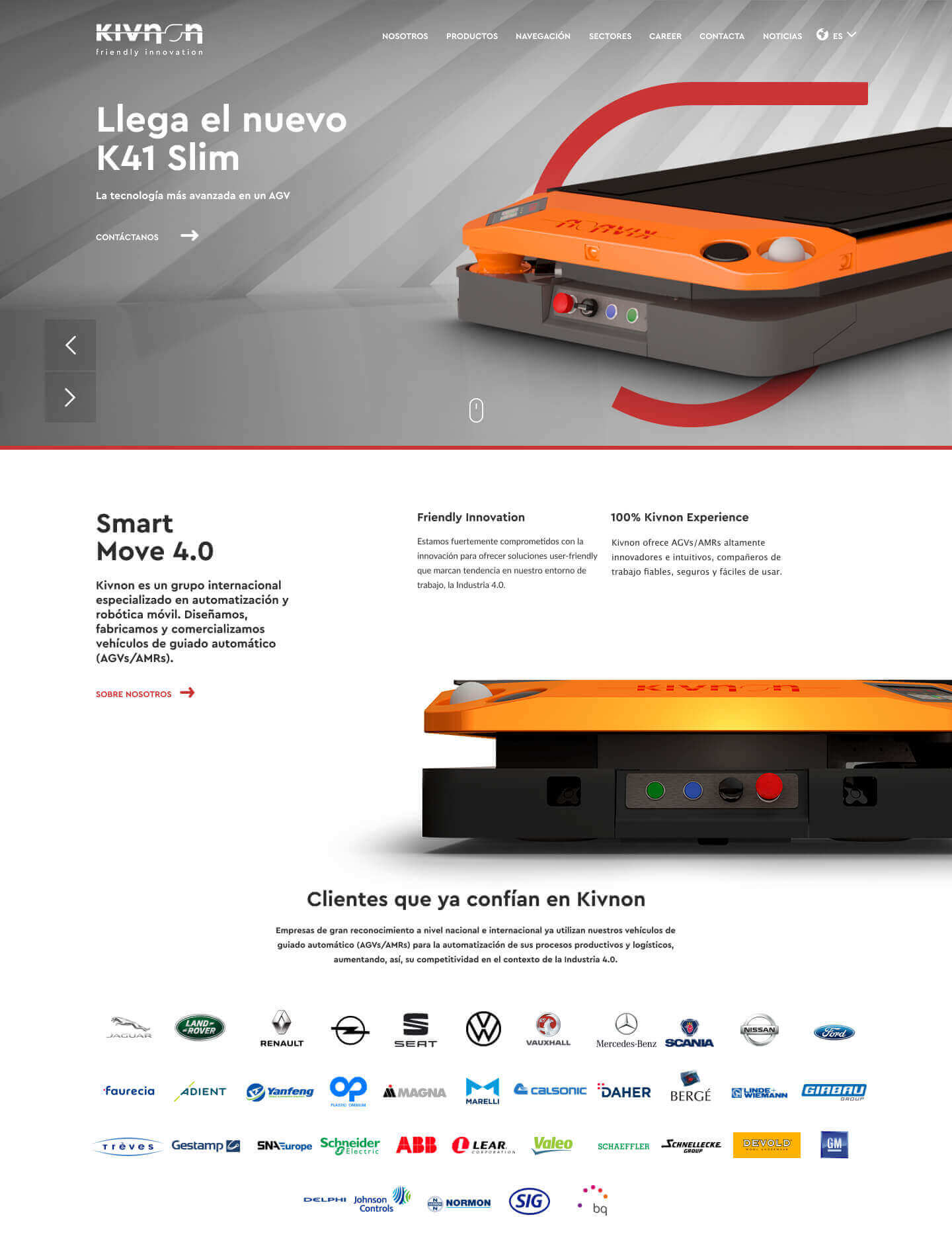 Página de inicio de kivnon.com con el K41 Slim